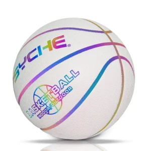 PSYCHE Laser Basketball Indoor Outdoor Reflective Glowing Leather Basketball Luminous Glowing Leather Basketball