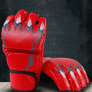 Unisex Kickboxing Gloves PU Leather Sparring Punching Gloves Wear Resistant Fingerless for Boxing Kickboxing Muay Thai MMA